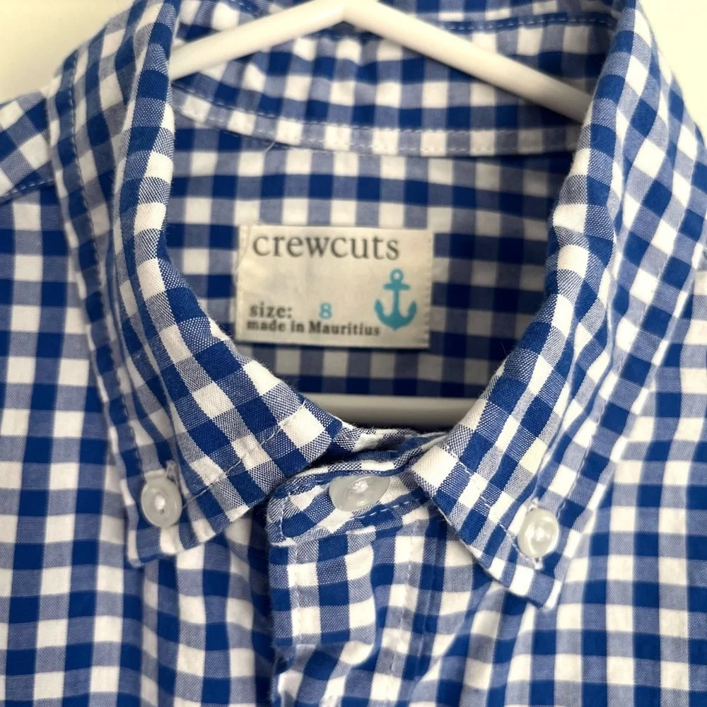 Crewcuts Boys Size 8 Long Sleeve Button Down Shirt with Button Down Collar